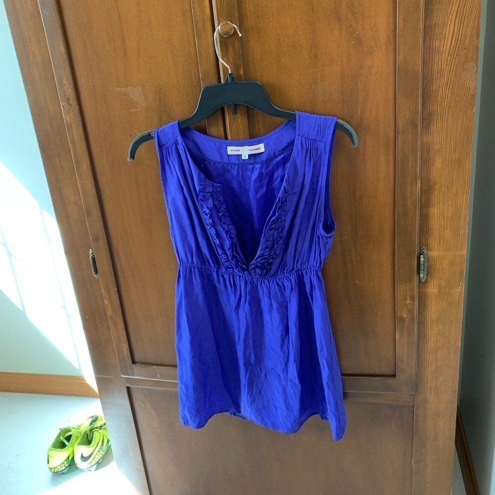 Amanda UpRichard 💯 silk mini dress Med L24in 17in pit elastic waist #springbreak
